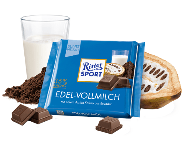 Молочний шоколад Ritter Sport Благородний молочний 35% какао 100 г - фото-1