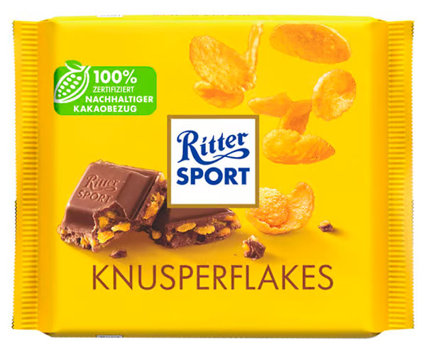 Молочный шоколад Ritter Sport Кукурузные хлопья 100 г