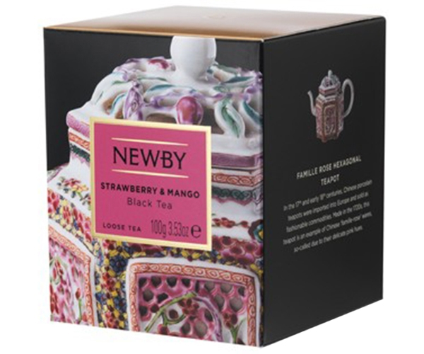 Черный чай Newby Клубника и Манго 100 г картон (220130)