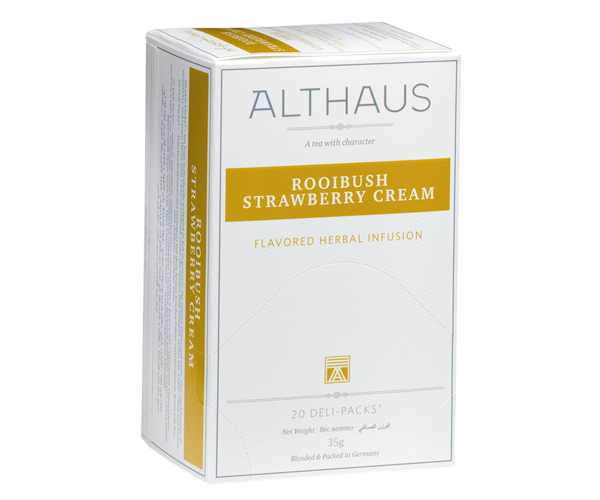 Трав'яний чай Althaus Rooibush Strawberry Cream у пакетиках 20 шт - фото-1