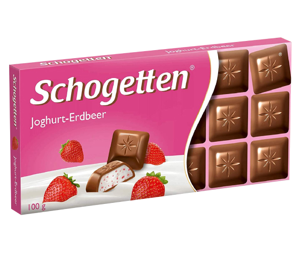 Молочний шоколад Schogetten Йогурт-полуниця 100 г - фото-1