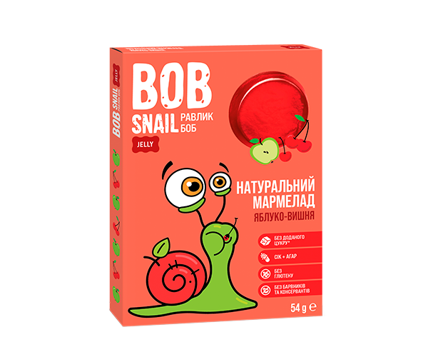 Мармелад Bob Snail Яблуко-Вишня 54 г - фото-1