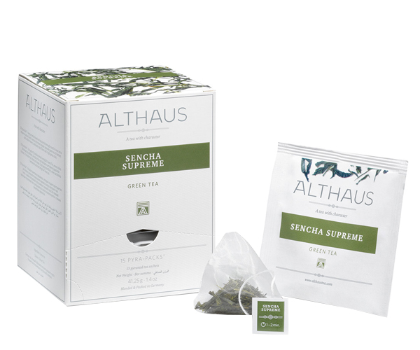 Зелений чай Althaus Sencha Supreme у пірамідках 15 шт - фото-2
