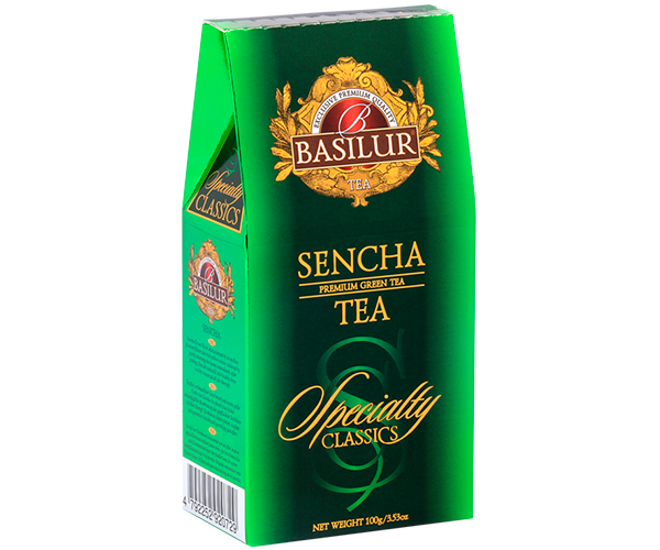Зелений чай Сенча Basilur картон 100 г - фото-1