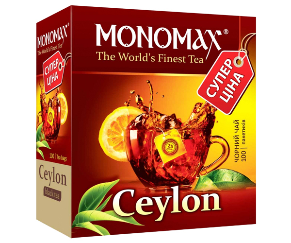 Чорний чай Мономах Ceylon Tea у пакетиках 100 шт - фото-1