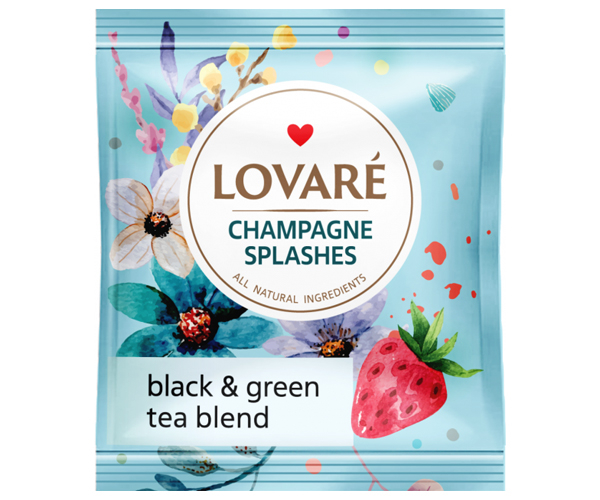Купаж чорного та зеленого чаю Lovare Бризки Шампанського в пакетиках 50 шт - фото-2