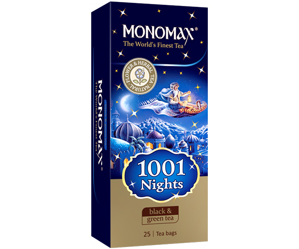 Купаж чорного та зеленого чаю Мономах 1001 Nights у пакетиках 25 шт - фото-4