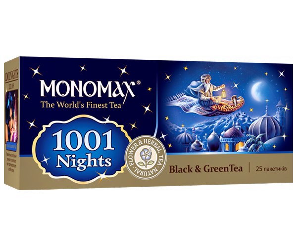 Купаж чорного та зеленого чаю Мономах 1001 Nights у пакетиках 25 шт - фото-3