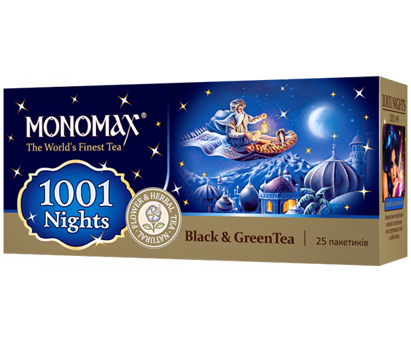 Купаж чорного та зеленого чаю Мономах 1001 Nights у пакетиках 25 шт - фото-2