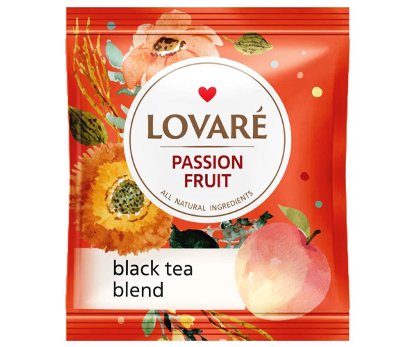 Чорний чай Lovare Пристрасний Фрукт у пакетиках 50 шт - фото-2