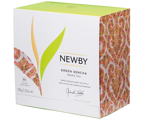 Зелений чай Newby Зелена Сенча в пакетиках 50 шт (320080) - фото-2