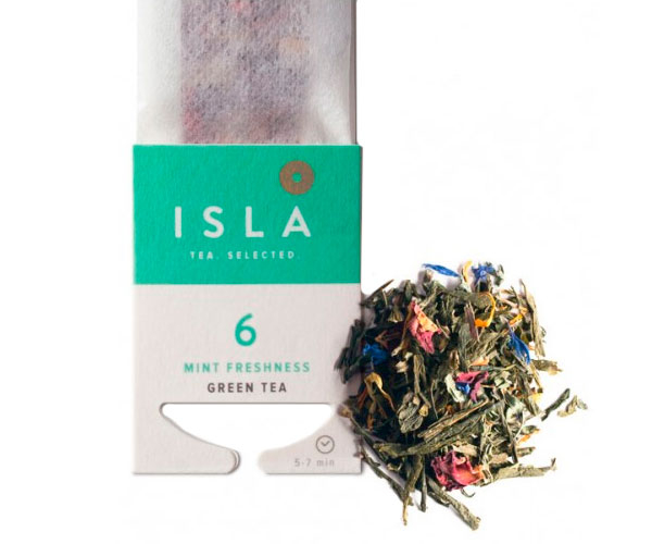 Зелений чай ISLA №6 М'ята свіжість у пакетиках 10х4 г - фото-1