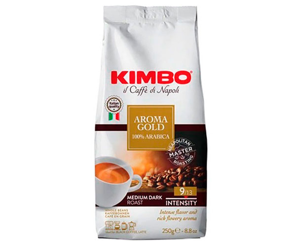 Кофе KIMBO Espresso Aroma gold 100% Arabica в зернах 250 г