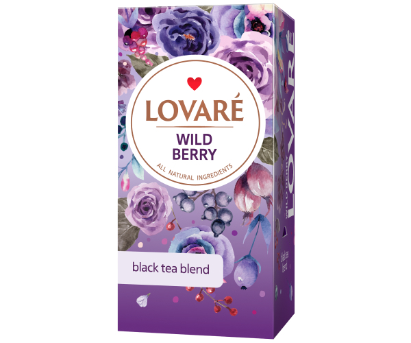 Чорний чай Lovare Дикі Ягоди в пакетиках 24 шт - фото-1