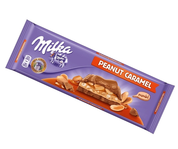 Молочний шоколад Milka Peanut Caramel 276 г - фото-1