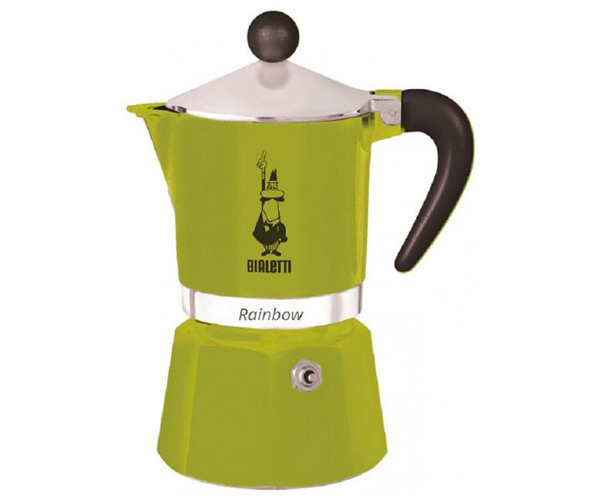 Гейзерная кофеварка Bialetti Rainbow Green на 6 порций 270 мл (0004973) - фото-1