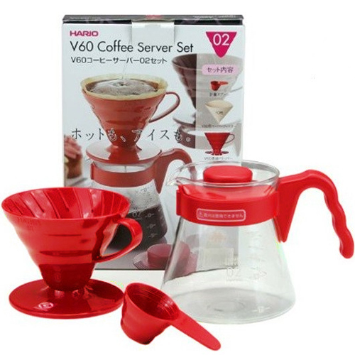 Набор Hario V60 для заваривания кофе (VCSD-02 RED) - фото-2