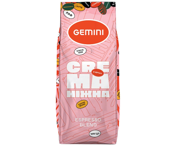 Кава Gemini Crema у зернах 1 кг - фото-1