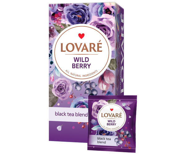 Чорний чай Lovare Дикі Ягоди в пакетиках 24 шт - фото-2