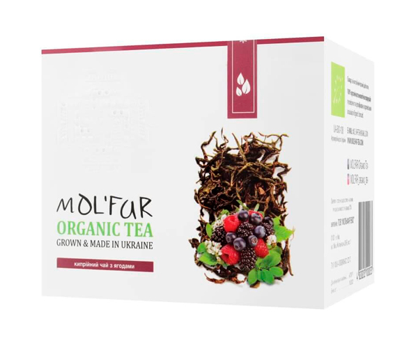 Кіпрійний чай MOL'FAR з ягодами малини, чорниці, брусниці органічний 50 г - фото-1
