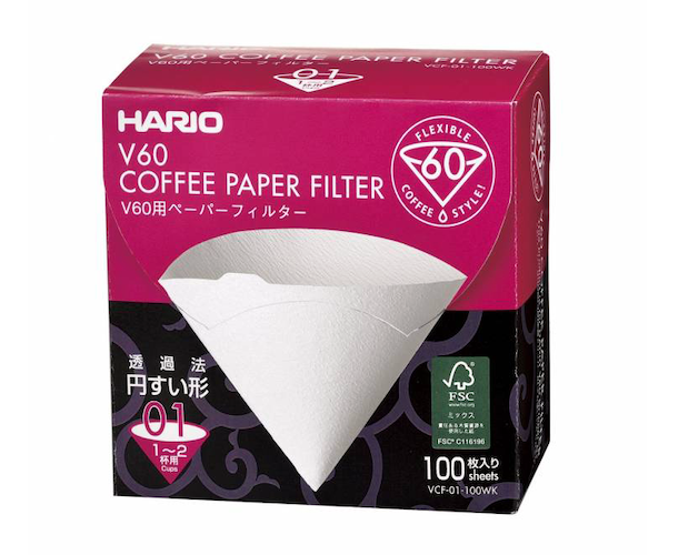 Паперові фільтри Hario 01W білі 100 шт - фото-1