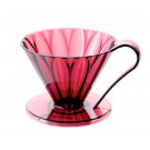 Пуровер CAFEC пластиковый Tritan Сone-Shaped Flower Dripper Cup 4 Сlear wine red на 1-4 чашки