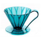 Пуровер CAFEC пластиковый Tritan Сone-Shaped Flower Dripper Cup 4 Сlear blue green на 1-4 чашки