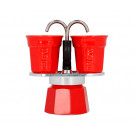 Гейзерная кофеварка Bialetti Mini Express Red на 2 порции 90 мл