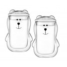 Набор чашек с двойными стенками Ardesto Animals AR2630BBR с крышкой 2 шт 300 мл