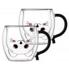 Набор чашек с ручками и двойными стенками Ardesto Animals AR2625BAR 2 шт 250 мл