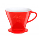 Пуровер для заварювання кави Melitta 1x4 фарфоровий червоний - фото-1