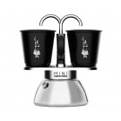 Набор Bialetti Mini Induction гейзерная кофеварка + 2 чашки 100 мл
