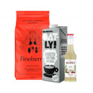 Набор для Iced Latte кофе Fineberry Original Blend в зернах 1 кг + Овсяное молоко + Сироп Кокос