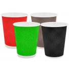 Стакан бумажный гофра рифленый 350 мл - 25 шт