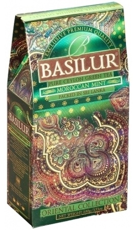 Зелений чай Basilur Марокканська м'ята картон 100 г - фото-1