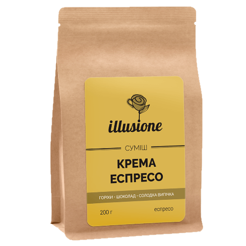 Кава Illusione Crema Espresso Blend 80/20 у зернах 200 г - фото-1