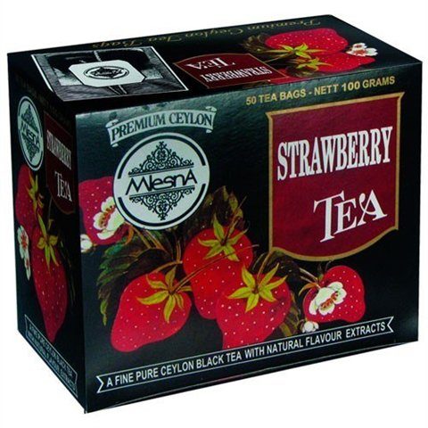 Чорний чай Полуниця у пакетиках Млісна картон 200 г - фото-1