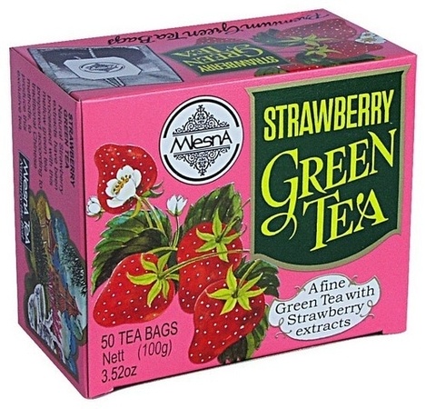 Зелений чай Полуниця у пакетиках Млісна картон 100 г - фото-1