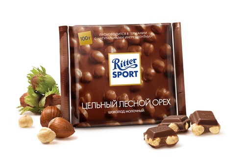 Молочний шоколад Ritter Sport Цілісний лісовий горіх 100 г - фото-1