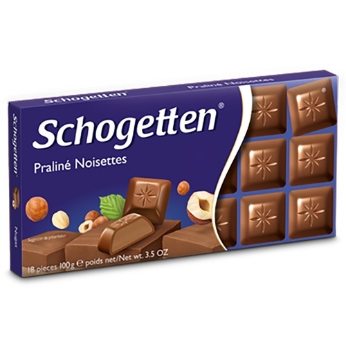 Молочный шоколад Schogetten фундук пралине 100 г - фото-1