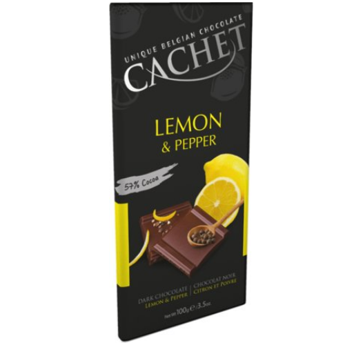 Чорний шоколад Cachet Лимон та Перець 100 г - фото-1