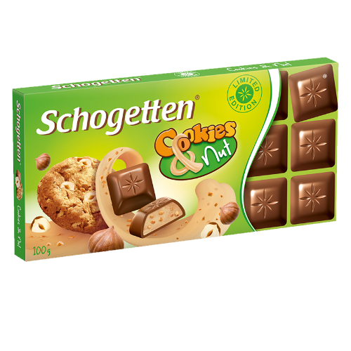 Молочний шоколад Schogetten Печиво та Горіхи 100 г - фото-1